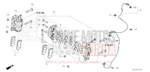 FRONT BRAKE CALIPER CRF1100AP de 2023